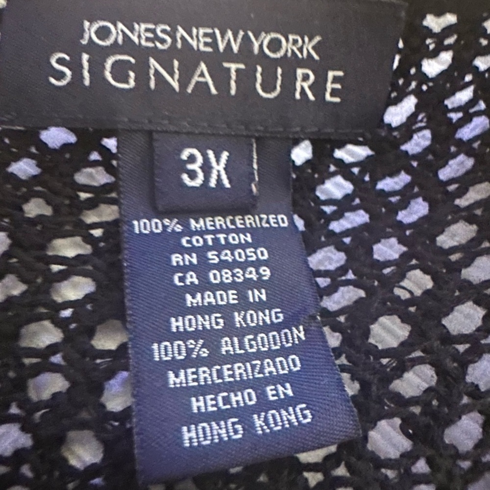 Jones New York Signature Front Collarless Long Sleeve Cardigan Sequin (649) - Picture 10 of 10